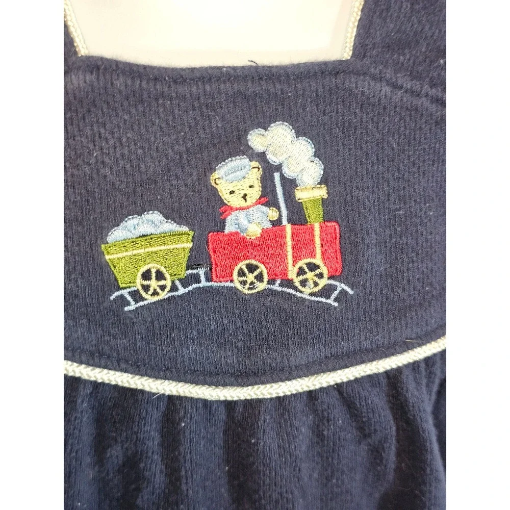 Vintage Blue Corduroy Baby Boy Overalls. Koala Baby‎ 3-6mos. Train choo choo